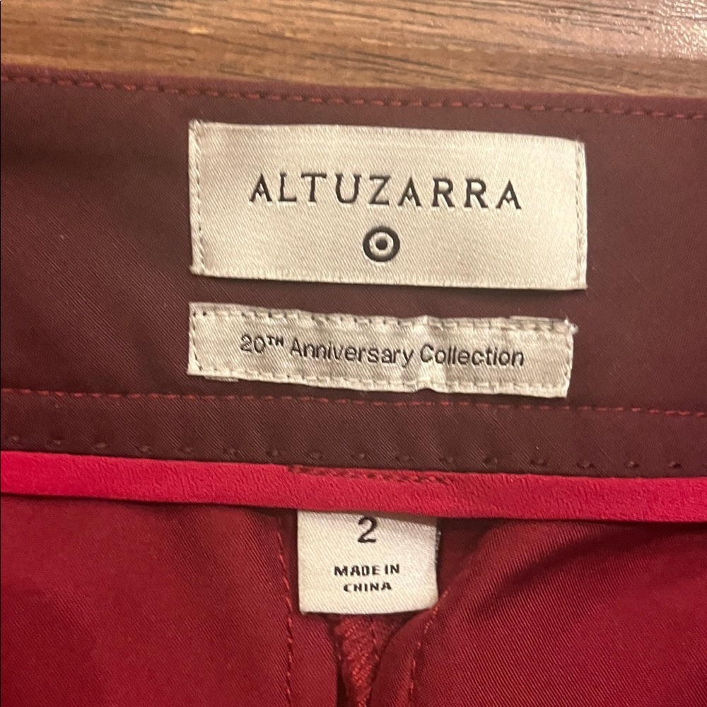Altuzarra For Target Crimson Red Velvet Tuxedo Ankle Cropped Pants Size 2 - Picture 2 of 7